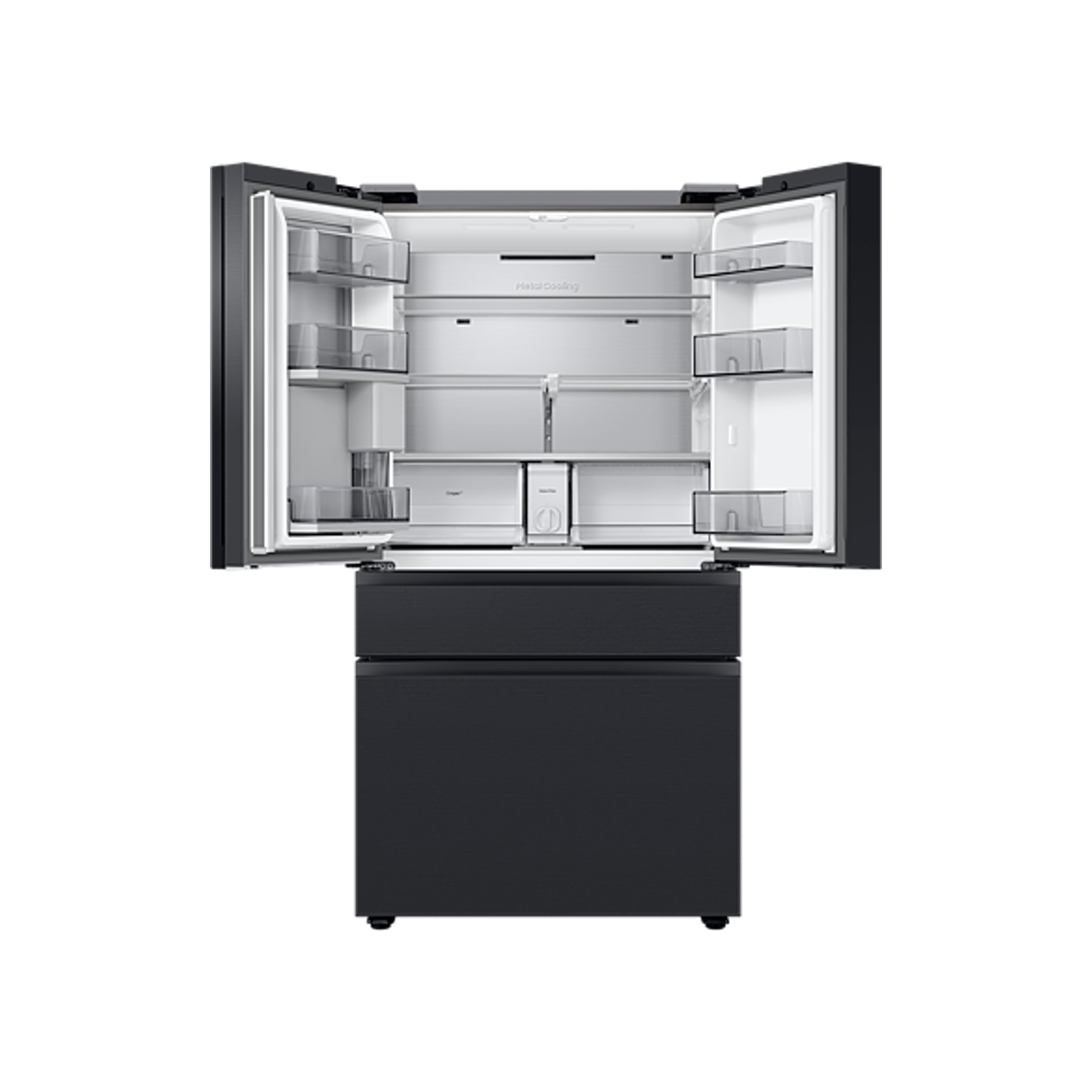 Samsung Bespoke 630L Net French Door Refrigerator with changeable panels - Matt Black Stainless Steel (Photo: 2)